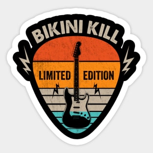 Vintage Bikini Kill Name Guitar Pick Limited Edition Birthday Sticker